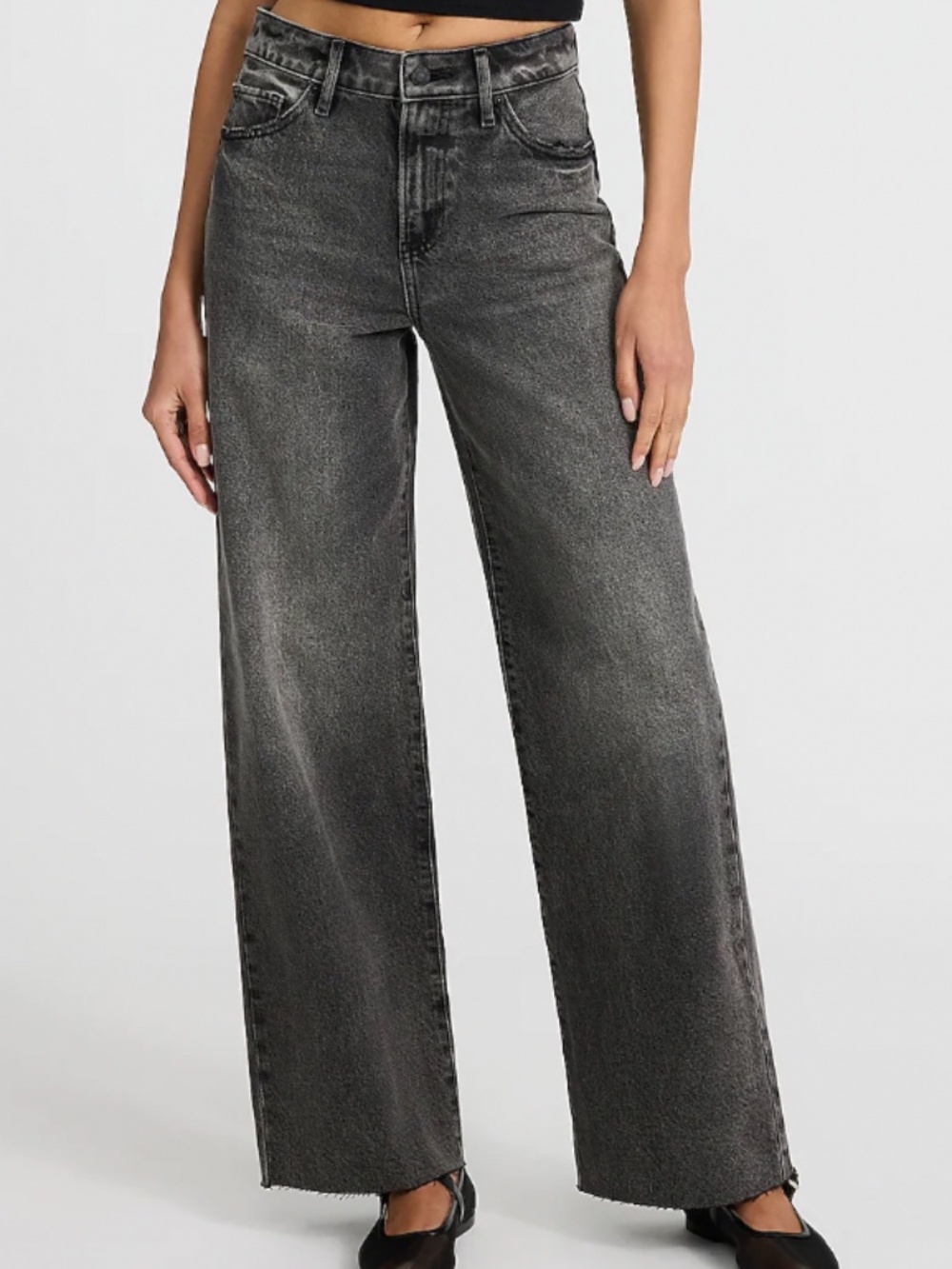 Express | Wide Leg High Rise Black Jeans